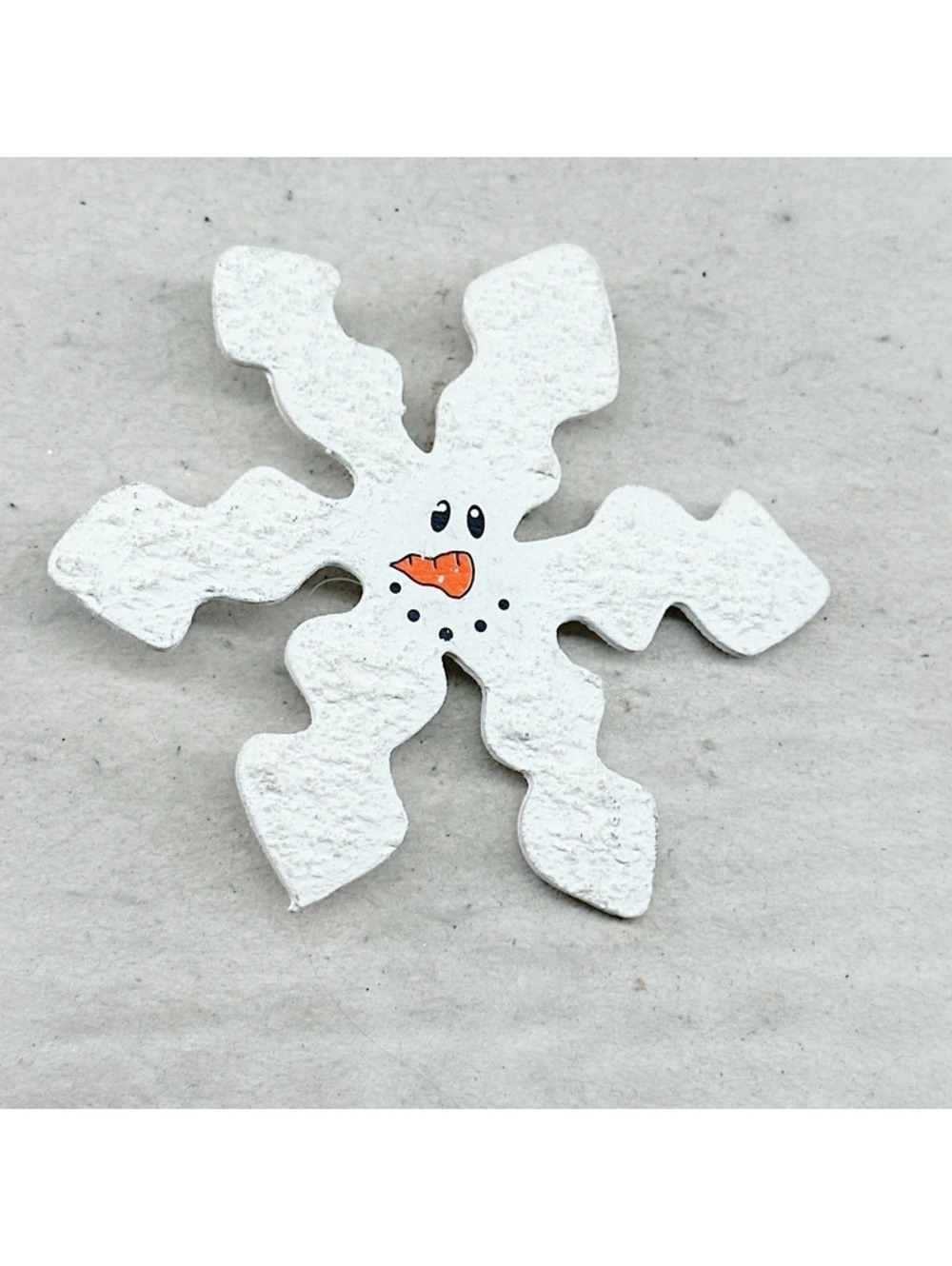 370u. Handmade Wood Snowman Brooch